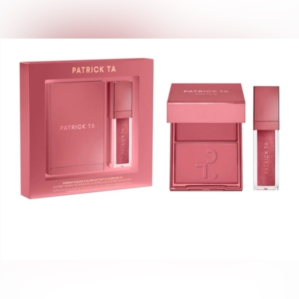 PATRICK TA Glow & Gloss Set: Major Headlines Blush Duo and Lip Gloss WARM ME UP